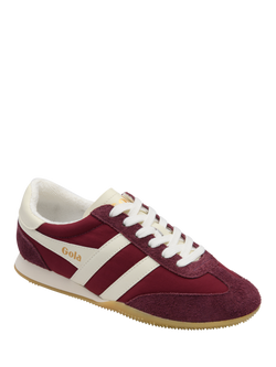 Gola Classics Sprinter Lace Up Trainers, Wine/Off White - view 2, Wine/Off White