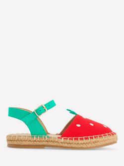 Mini Boden Kids' Novelty Close Toe Espadrille Sandals, Strawberry, Strawberry