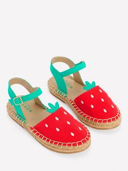 Mini Boden Kids' Novelty Close Toe Espadrille Sandals, Strawberry - view 2, Strawberry