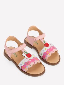 Mini Boden Kids' Leather Open Toe Sandals, Ice Cream - view 2, Ice Cream