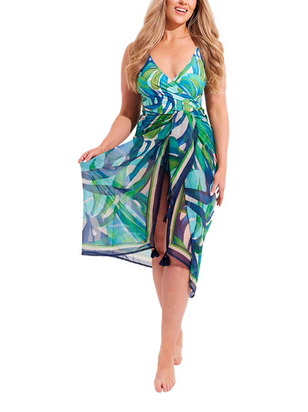 Seaspray St Lucia Pareo, Green/Multi - view 2, Green/Multi