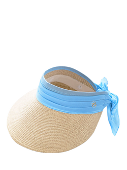 Seaspray Charlotte Straw Visor, Blue/Natural