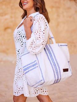 Seaspray Lucy Stripe Beach Bag - view 2, Blue