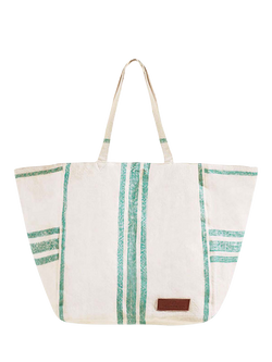 Seaspray Lucy Stripe Beach Bag, Green