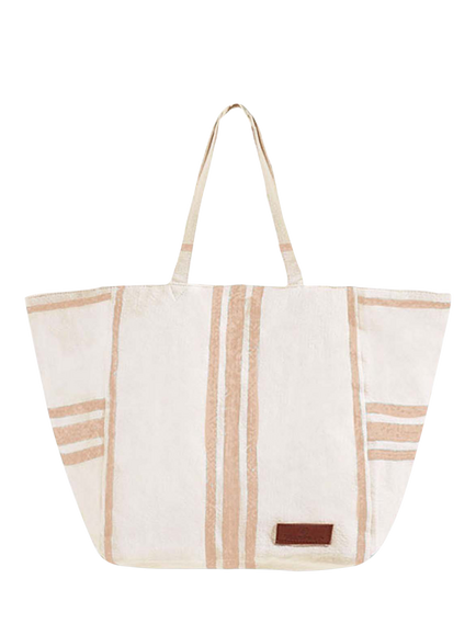 Seaspray Lucy Stripe Beach Bag, Natural