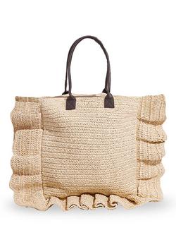Seaspray Clara Ruffle Bag, Natural, Natural