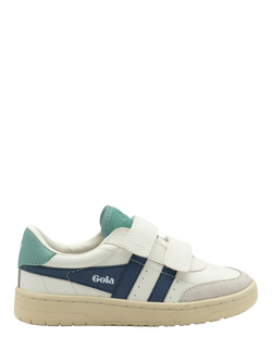 Gola Kids' Falcon Strap Trainers, White Moonlight Seamist, White Moonlight Seamist