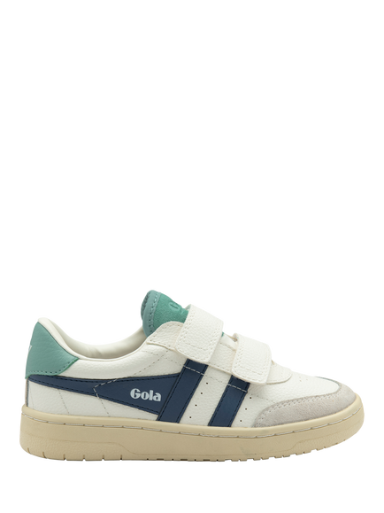 Gola Kids' Falcon Strap Trainers, White Moonlight Seamist, White Moonlight Seamist