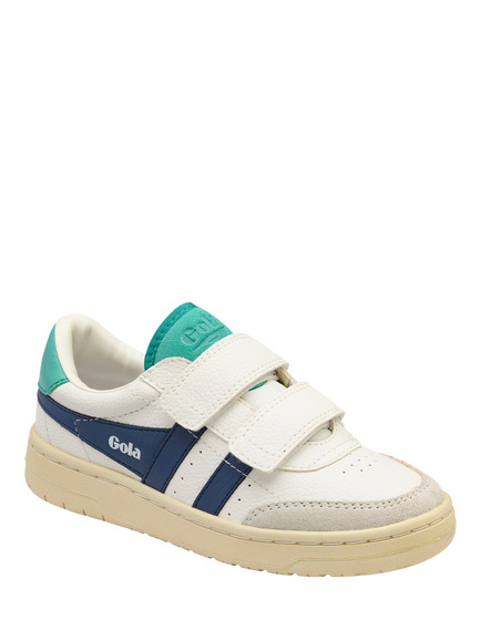Gola Kids' Falcon Strap Trainers, White Moonlight Seamist - view 2, White Moonlight Seamist