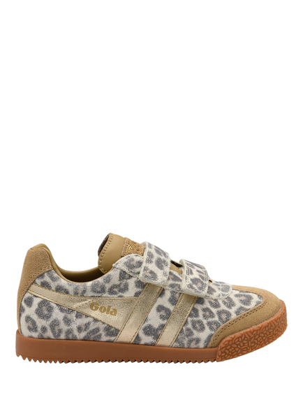 Gola Kids' Harrier Safari Strap Trainers, Snow Leopard/Light Caramel, Snow Leopard/Light Caramel