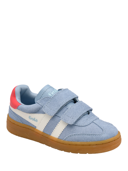 Gola Kids' Viper Strap Suede Trainers - view 2, Air/White/Coral/Gum