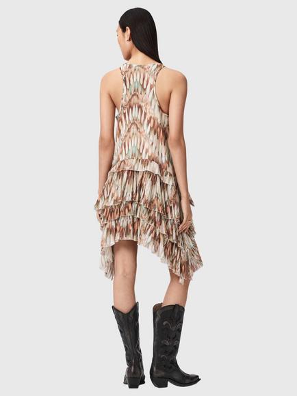 AllSaints Cavarly Tiered Mini Dress, Oceano Soft Pink - view 2, Oceano Soft Pink