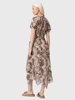 AllSaints Lamaia Abstract Midi Dress, Oceano Soft Pink - view 2, Oceano Soft Pink