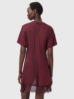 AllSaints Lana Lace Hem Dress, Oxblood Red - view 2, Oxblood Red