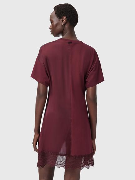 AllSaints Lana Lace Hem Dress, Oxblood Red - view 2, Oxblood Red