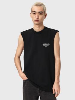 AllSaints Underground Oversized Sleeveless T-Shirt, Black, Black