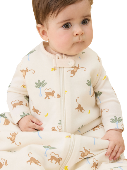 MORI Baby 1.5 TOG Sleeping Bag, Monkey Print - view 2, Monkey Print