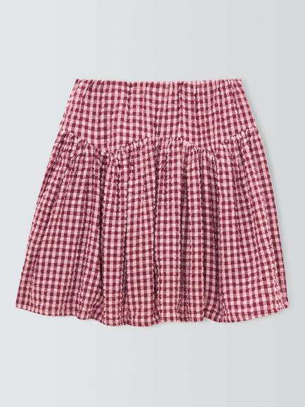 John Lewis Kids' Gingham Skirt, Multi, Multi