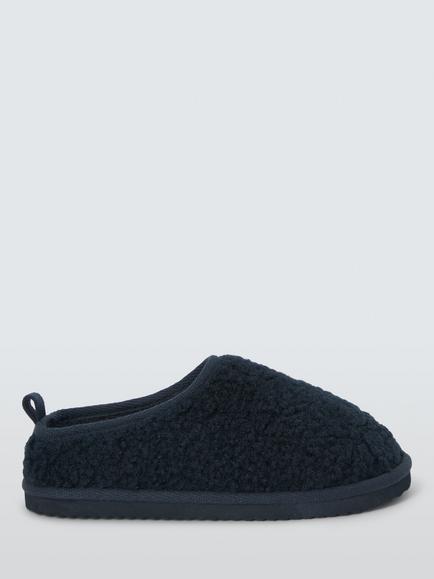 John Lewis Kids' Borg Mule Slippers, Navy, Navy