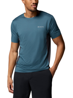 Columbia Three Pitch Regular Fit Short Sleeve Logo T-Shirt, Everblue/Shark