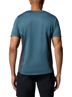 Columbia Three Pitch Regular Fit Short Sleeve Logo T-Shirt - view 2, Everblue/Shark
