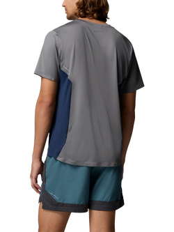 Columbia Three Pitch Regular Fit Short Sleeve Logo T-Shirt - view 2, Grey/Navy