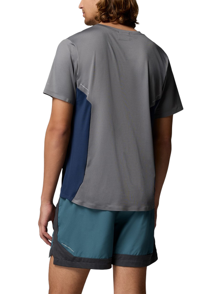 Columbia Three Pitch Regular Fit Short Sleeve Logo T-Shirt - view 2, Grey/Navy