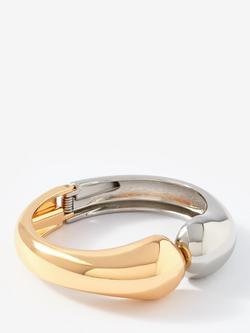 Mint Velvet Two Tone Hinge Cuff, Gold/Silver, Gold/Silver