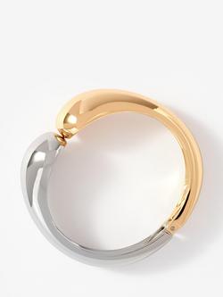 Mint Velvet Two Tone Hinge Cuff, Gold/Silver - view 2, Gold/Silver