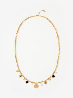 Mint Velvet Multi Charm Necklace, Gold/Multi, Gold/Multi