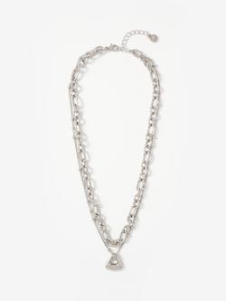 Mint Velvet Double Layered Necklace, Silver, Silver