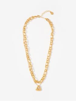 Mint Velvet Double Layered Chain Necklace, Gold, Gold