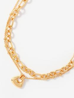 Mint Velvet Double Layered Chain Necklace, Gold - view 2, Gold