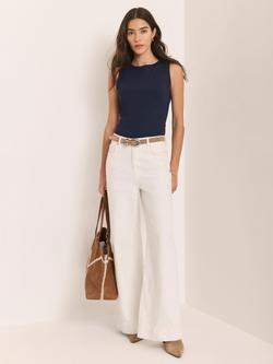 Mint Velvet High Neck Layering Vest Top, Navy - view 2, Navy