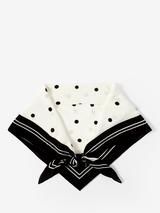 Mint Velvet Contrast Border Polka Dot Print Scarf, White/Black