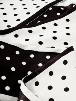 Mint Velvet Reversible Polka Dot Skinny Scarf, Black/White - view 2, Black/White