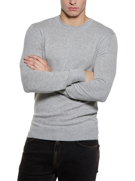 SISLEY Regular Fit Wool Blend Crew Neck Jumper, Grey, Grey