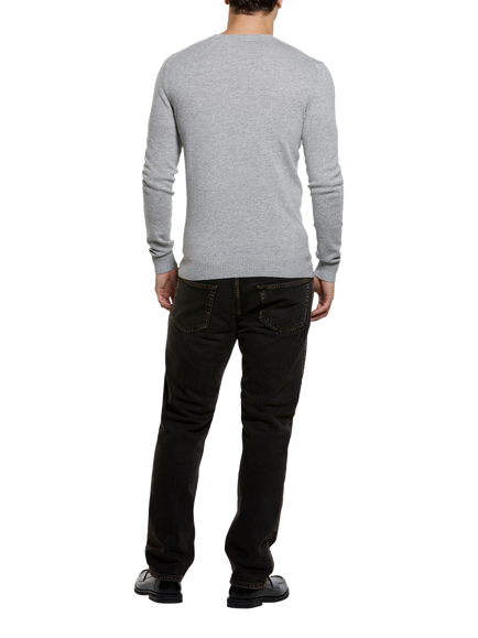SISLEY Regular Fit Wool Blend Crew Neck Jumper, Grey - view 2, Grey