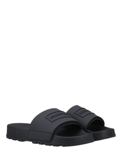 Hunter Core Embossed Silicon Slider Sandals, Black - view 2, Black