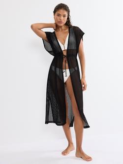 Triumph Crochet Kimono, Black, Black
