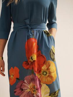 NRBY X BOYD Monique Floral Pure Silk Dress, Blue Stone - view 2, Blue Stone