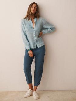 NRBY X BOYD Nicole Pure Silk Parachute Trousers, Blue Grey, Blue Grey