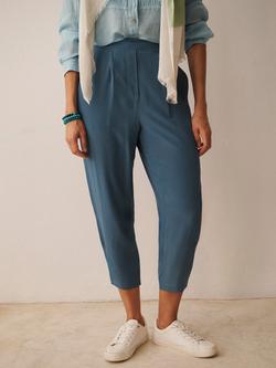 NRBY X BOYD Nicole Pure Silk Parachute Trousers, Blue Grey - view 2, Blue Grey