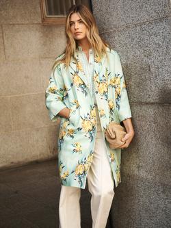 NRBY X BOYD Elsie Floral Pure Linen Jacket, Light Green/Multi, Light Green/Multi