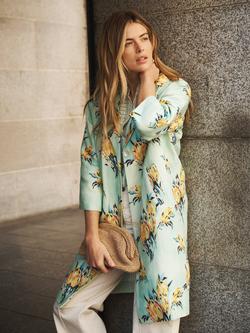 NRBY X BOYD Elsie Floral Pure Linen Jacket, Light Green/Multi - view 2, Light Green/Multi