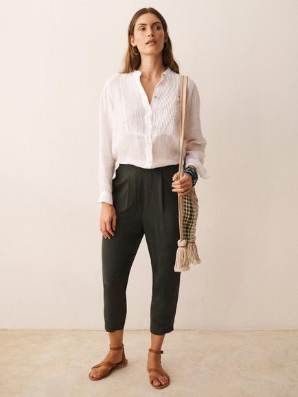 NRBY X BOYD Nicole Pure Silk Parachute Trousers, Khaki, Khaki