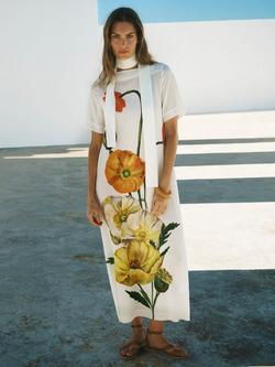 NRBY X BOYD Margie Floral Pure Silk Dress, Ivory, Ivory