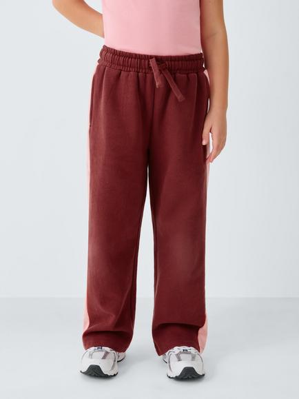 John Lewis Kids' Side Striped Joggers, Berry, Berry