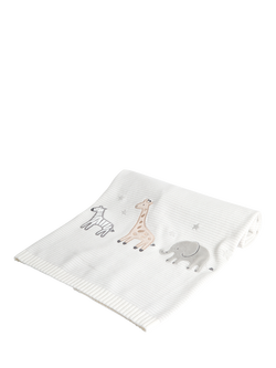JoJo Maman Bébé Baby Embroidered Welcome Shawl, Cream, Cream