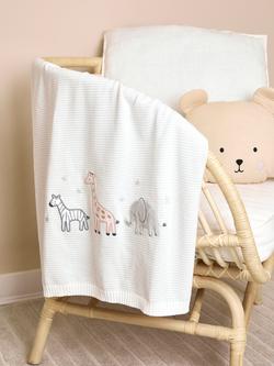 JoJo Maman Bébé Baby Embroidered Welcome Shawl, Cream - view 2, Cream